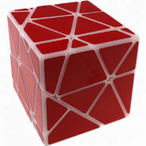 GhostZ White Body with Red Stickers (Skewb-Core + 2x2x2 Cutting - Image 1