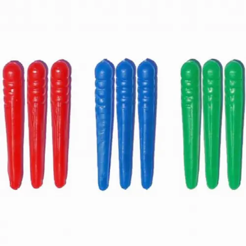Cribbage Pegs - 9 Piece Plastic (3 Colors - Image 1
