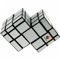 Mirror Double Cube - Black Body with Silver Labels