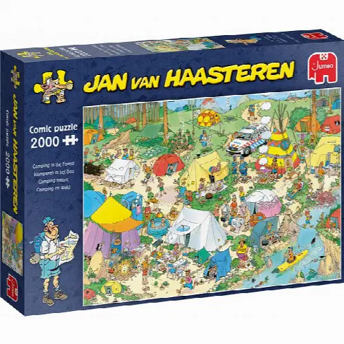 Jan van Haasteren Comic - Camping in the Forest (2000 Pieces) | Jigsaw - Image 1