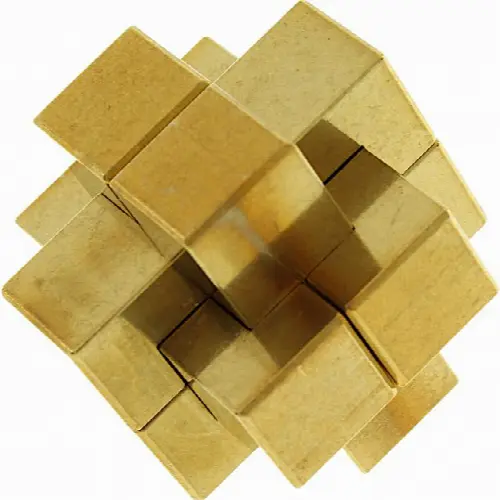 Diabolical Structure - Brass 6 Piece Burr Puzzle - Image 1