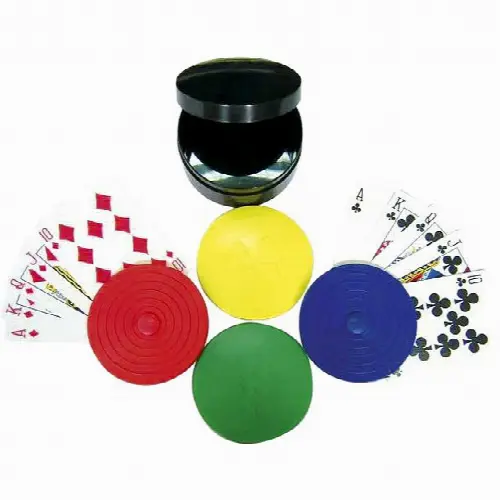 4 pc Round Card Holders with Case - Image 1