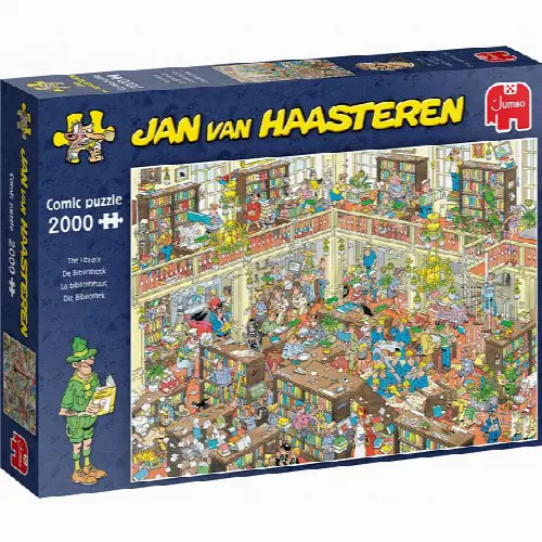 Jan van Haasteren Comic Puzzle - The Library (2000 Pieces) | Jigsaw - Image 1