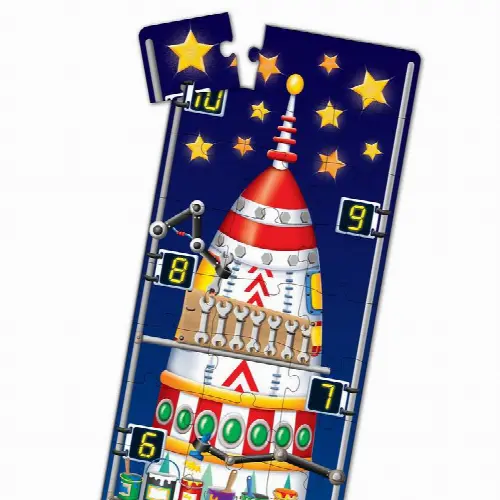 The Learning Journey Long and Tall Puzzles 123 Rocketship 51 Piece Jigsaw Puzzle - Image 1