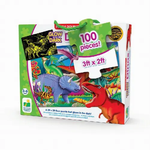 The Learning Journey Puzzle Doubles Glow In The Dark Dino 100 Piece Jigsaw Puzzle - Image 1