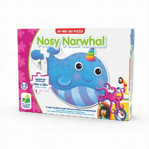 The Learning Journey My First Big Floor Puzzle Nosy Narwhal 12 Piece Jigsaw Puzzle - Image 1