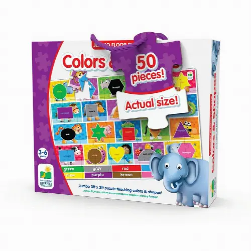 The Learning Journey Jumbo Floor Puzzles Colors and Shapes 50 Piece Jigsaw Puzzle - Image 1