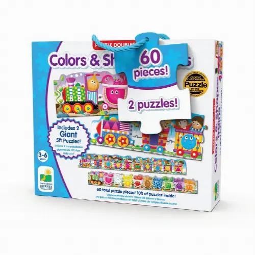 The Learning Journey Puzzle Doubles Giant Colors and Shapes Train Floor Puzzles 2 Pack - Image 1