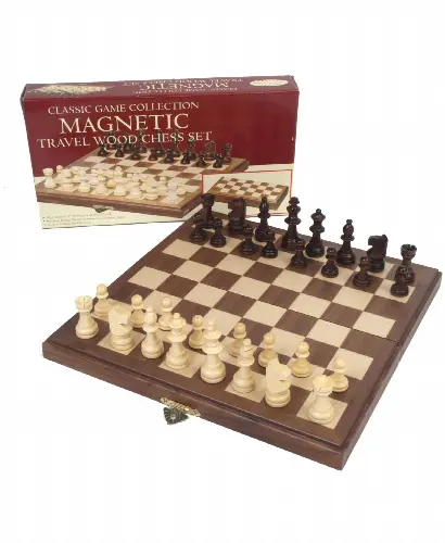 Travel Magnetic Walnut Chess Set - Image 1