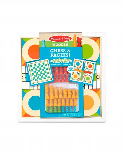 Melissa and Doug Wooden Chess and Pachisi - Image 1