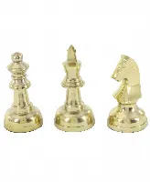 Large Metallic Decorative Chess Piece Sculptures Table Decor, Set of 3