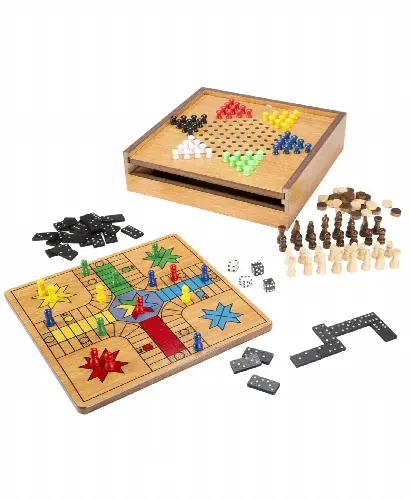 Hey Play 7-In-1 Combo Game - Chess, Ludo, Chinese Checkers More - Image 1