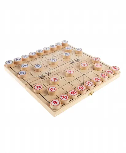 Hey Play Chinese Chess - Wooden Beginner'S Traditional Tabletop Strategy And Skill Board Game For Two Players With Folding Board - Image 1