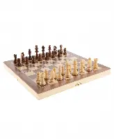 Hey Play Chess Set With Folding Wooden Board - Beginner'S Portable Classic Strategy And Skill Game For Competitive 2-Player Family Fun