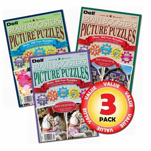 Penny Dell Brain Boosters & Picture Puzzles 3-Pack (Full Sized Paperback) - Image 1