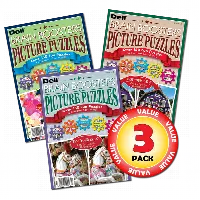 Penny Dell Brain Boosters & Picture Puzzles 3-Pack (Full Sized Paperback)