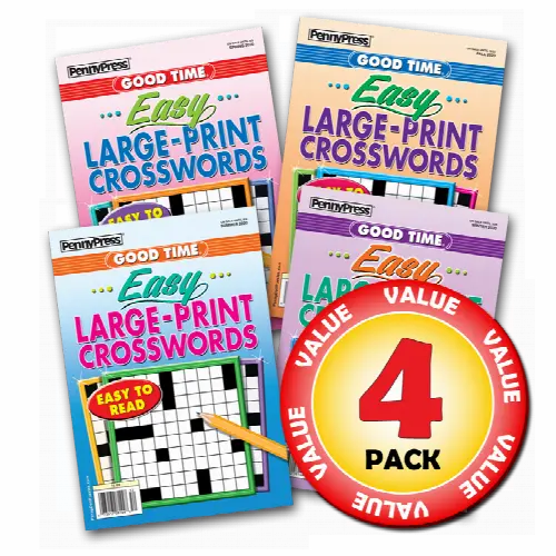 Penny Dell Easy-as-Pie Large-Print Crosswords 4-pk - Image 1