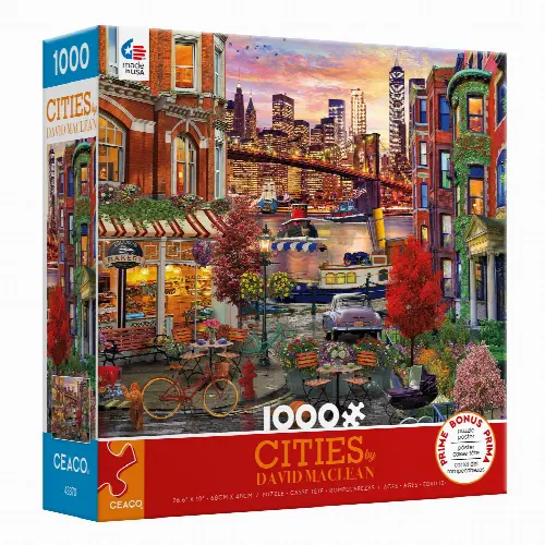 Ceaco - David Maclean Cities - Brooklyn Bakery - 1000 Piece Jigsaw Puzzle - Image 1