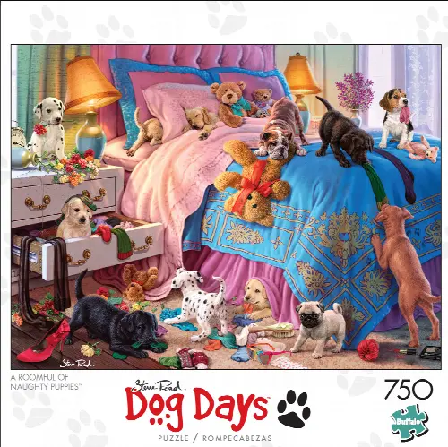 Buffalo Games - Dog Days - A Roomful of Naughty Puppies - 750 Piece Jigsaw Puzzle - Image 1