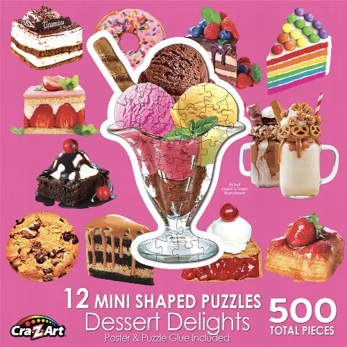 Cra-Z-Art Multi-Shaped 500 Piece Jigsaw Puzzle - Dessert Delights - Image 1