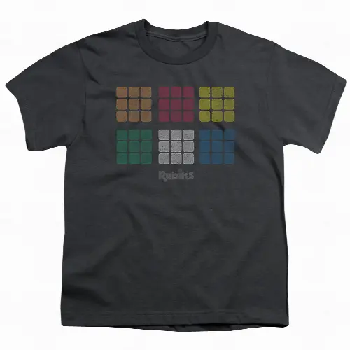 Rubiks Cube - Minimal Squares - Youth Short Sleeve Shirt - Image 1