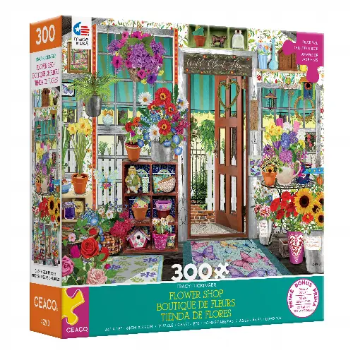 Ceaco - Tracy Flickinger - Flower Shoppe - 300 Piece Oversized Jigsaw Puzzle - Image 1