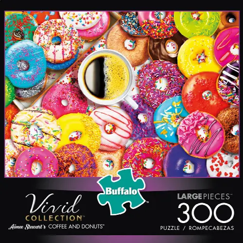 Buffalo Games - Vivid Collection - Aimee Stewart - Coffee and Donuts - 300 Large Piece Jigsaw Puzzle - Image 1