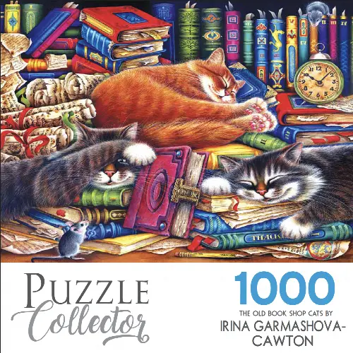 Cra-Z-Art Puzzle Collector 1000-Piece The Old Book Shop Cats Jigsaw Puzzle - Image 1