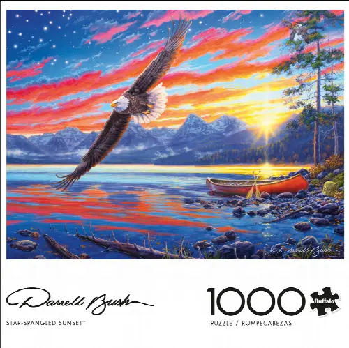 Buffalo Games Darrell Bush - Star-Spangled Sunset 1000 Pieces Jigsaw Puzzle - Image 1