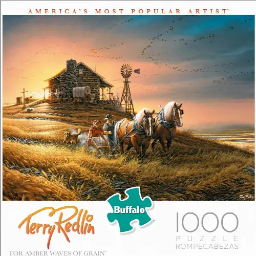 Buffalo Games 1000pc Jigsaw Puzzle Terry Redlin, Amber Waves Of Grain - Image 1