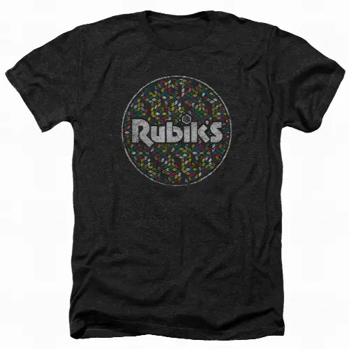 Rubiks Cube - Circle Pattern - Heather Short Sleeve Shirt - Image 1