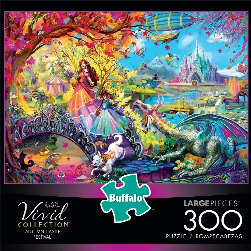 Buffalo Games Vivid Collection - Autumn Castle Festival 300 Pieces Jigsaw Puzzle - Image 1