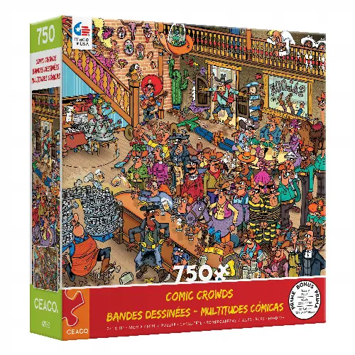 Ceaco - Comic Crowds - Saloon Scene - 750 Piece Jigsaw Puzzle - Image 1