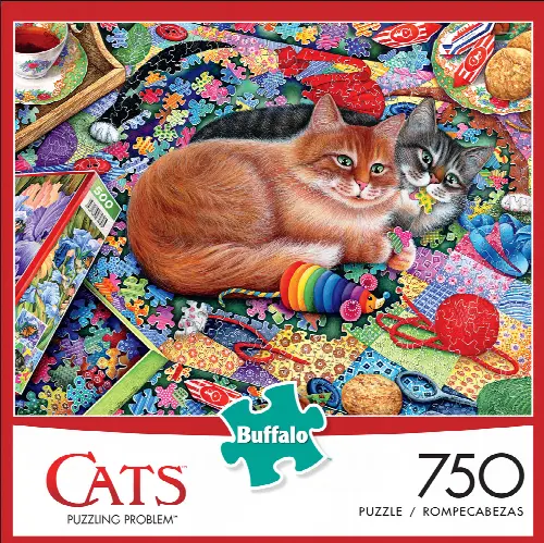 Buffalo Games Cats Puzzling Problem 750 Pieces Jigsaw Puzzle - Image 1
