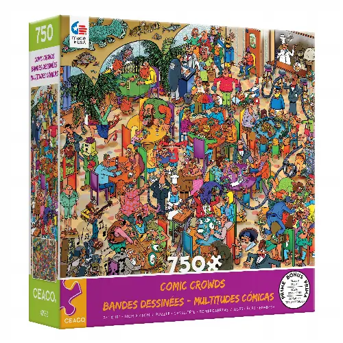 Ceaco - Comic Crowds - Restaurant Scene - 750 Piece Jigsaw Puzzle - Image 1