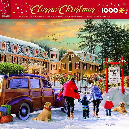 Ceaco - Christmas Classic - White Horse Inn - 1000 Piece Jigsaw Puzzle - Image 1