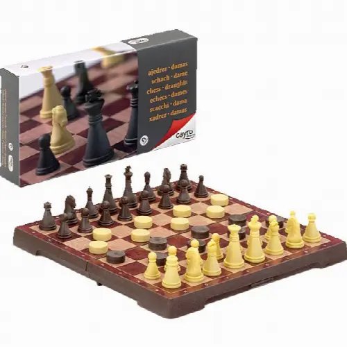 Magnetic Chess & Draught Set - Small - Image 1