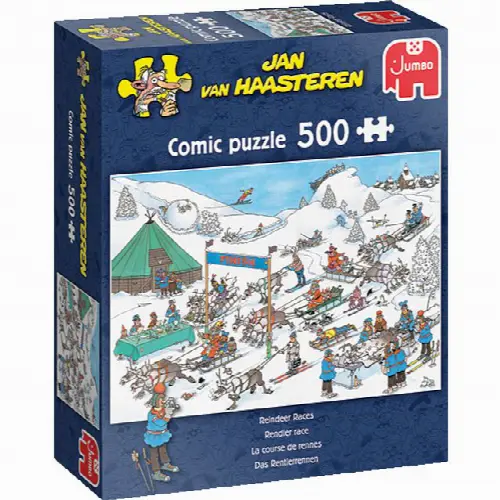 Jan van Haasteren Comic Puzzle - Reindeer Races | Jigsaw - Image 1