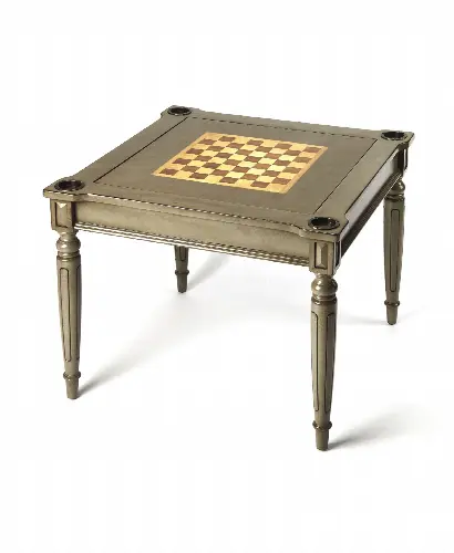 Butler Vincent Game Table - Silver Satin - Image 1