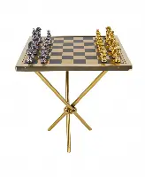 Aluminum Contemporary Game Table Set - Gold