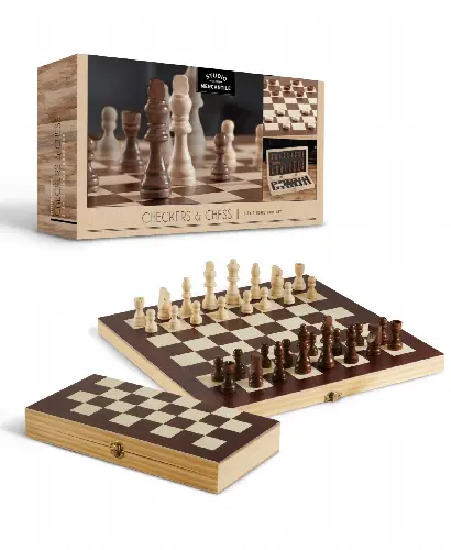 Studio Mercantile 2-in-1 Checkers and Chess Wood Set - Image 1