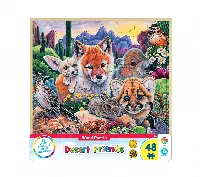 MasterPieces Puzzles 48 Piece Fun Facts Jigsaw Puzzle for Kids - Desert Friends Wood Puzzle - 12"x12"