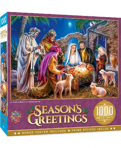 MasterPieces Holiday Christmas Jigsaw Puzzle - A Child is Born - 1000 Piece - Image 1