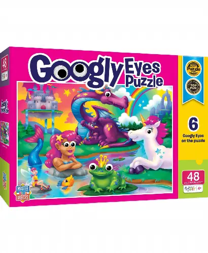 MasterPieces Puzzles Funny Puzzle - Googly Eyes 48 Piece Jigsaw Puzzle for Kids - Fantasy Friends - 19"x14" - Image 1