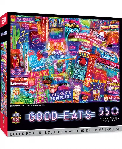 MasterPieces Good Eats Jigsaw Puzzle - Downtown Fare - 550 Piece - Image 1