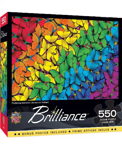 MasterPieces Brilliance Jigsaw Puzzle - Fluttering Rainbow - 550 Piece - Image 1
