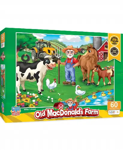 MasterPieces 60 Piece Jigsaw Puzzle for Kids - Old MacDonald's Farm Miller's Pond - 19"x14" - Image 1