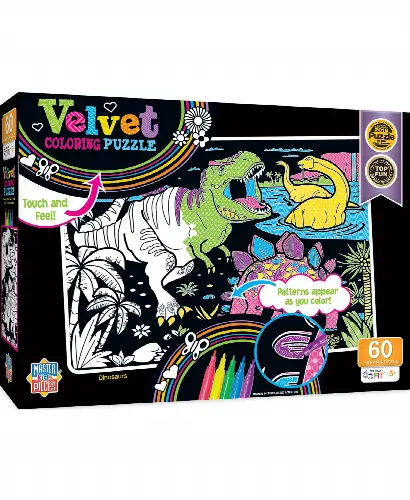 MasterPieces Puzzles 60 Piece Jigsaw Puzzle for Kids - Dinosaur Velvet Coloring - 14"x19" - Image 1