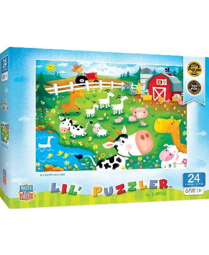 MasterPieces Puzzles Lil Puzzler 24 Piece Jigsaw Puzzle for Kids - Old MacDonald's Farm - 19"x14" - Image 1