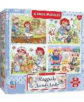 MasterPieces Puzzles Puzzle Set - 4-Pack 100 Piece Jigsaw Puzzle for Kids - Raggedy Ann 4-Pack - 8"x10"